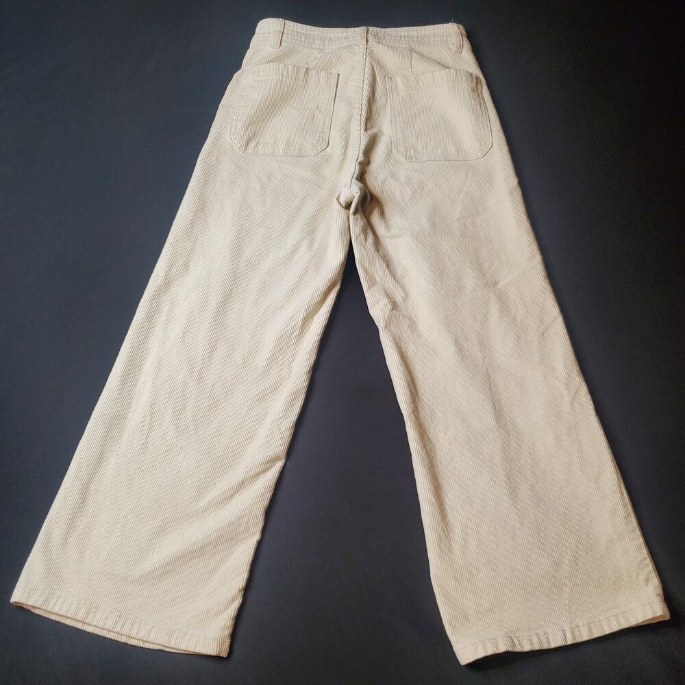 Oat New York Women's Size 8/29 High Rise Wide Leg Corduroy Pant Ivory White - Picture 5 of 7
